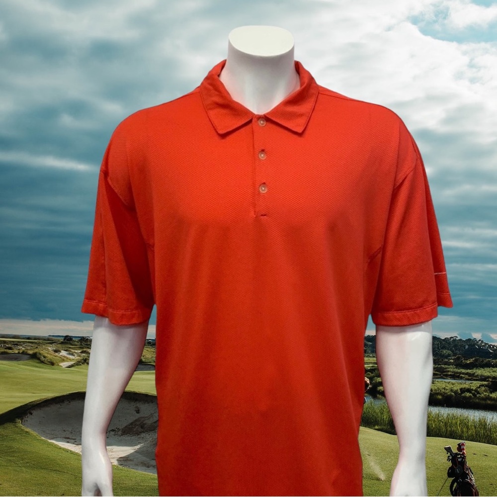 Nike Golf Tour Fit Dry Red Knit Men’s Polo Shirt Size XXL 2XL Worn Once Or Twice
